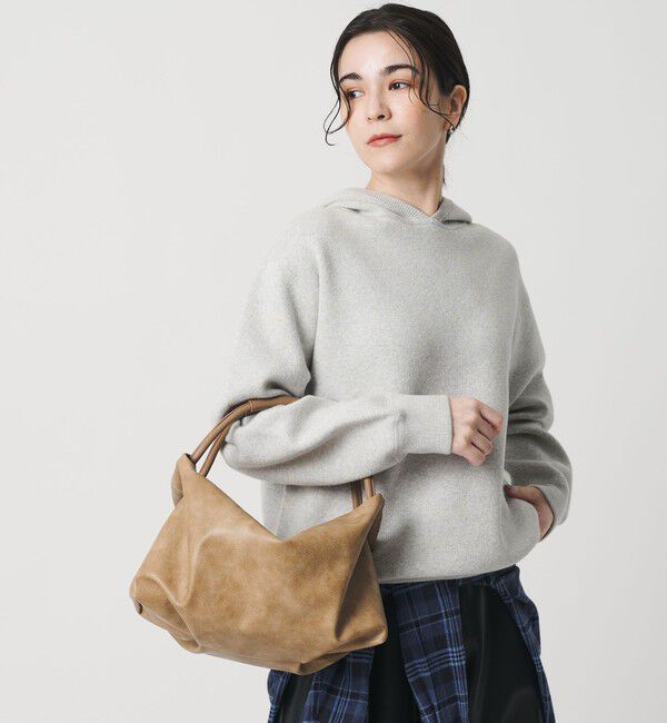 BEAUTY&YOUTH UNITED ARROWS「レザーライク コンビ タック バッグ」|ハンドバッグ|