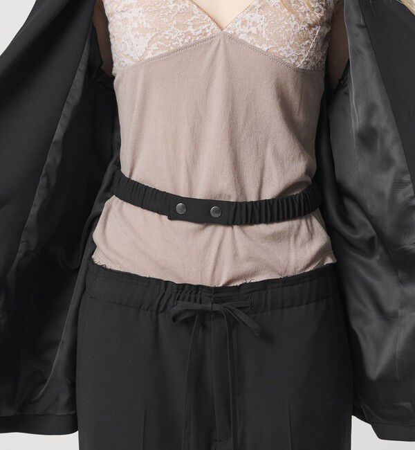 ATTISESSION「＜ATTISESSION＞ベルテッド ダブルブレスト ジャケット ブラック」|テーラードジャケット|