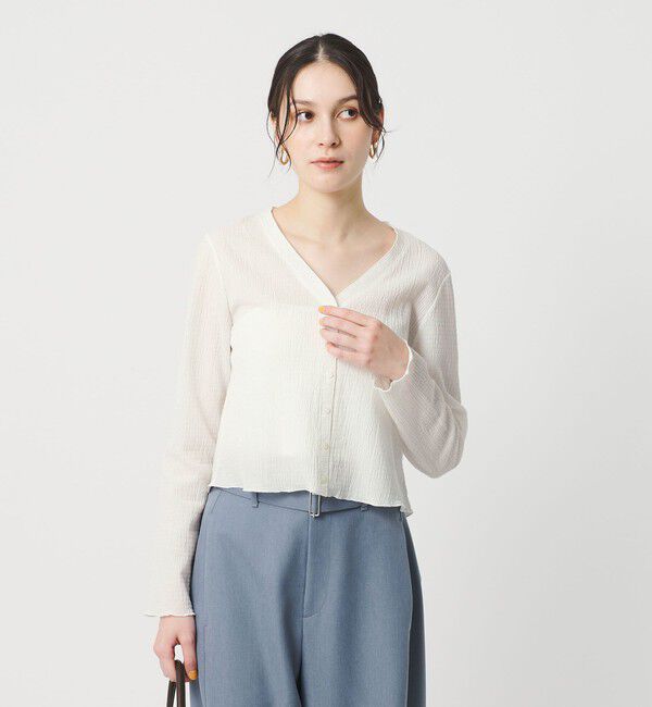 BEAUTY&YOUTH UNITED ARROWS「ソリッド＆チェック Vネック カーディガン」|カーディガン|