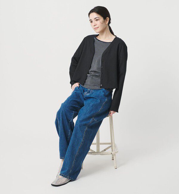 BEAUTY&YOUTH UNITED ARROWS「ソリッド＆チェック Vネック カーディガン」|カーディガン|