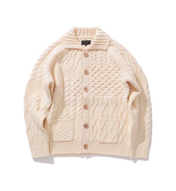 BEAMS PLUS「BEAMS PLUS / Cardigan Alan Patchwork」|カーディガン|OFF_WHT