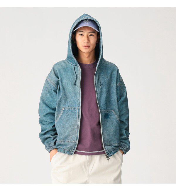 BEAMS「モック プリント フーディ」|ブルゾン・スタジャン|