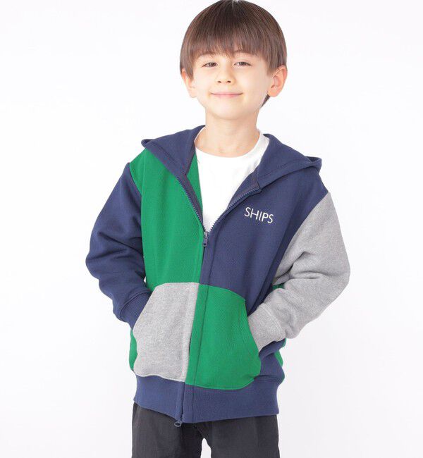 SHIPS KIDS「SHIPS KIDS:100～130cm / ロゴ フード ジップ パーカー」|パーカー|