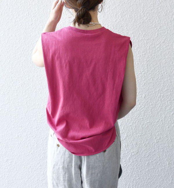 SHIPS any「《一部追加予約》SHIPS any:〈抗菌防臭/洗濯機可能〉USAコットン ラウンドヘム ノースリーブ TEE」|Tシャツ・カットソー|