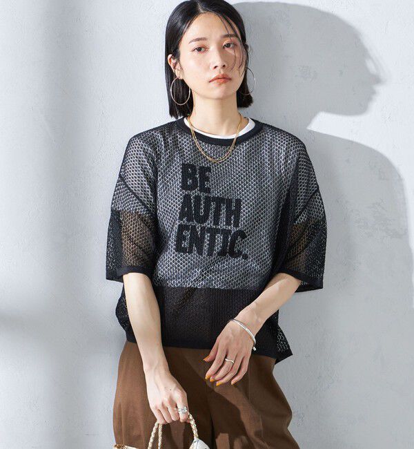 SHIPS for women「〈手洗い可能〉メッシュ編 半袖 ニット プルオーバー」|ニット・セーター|