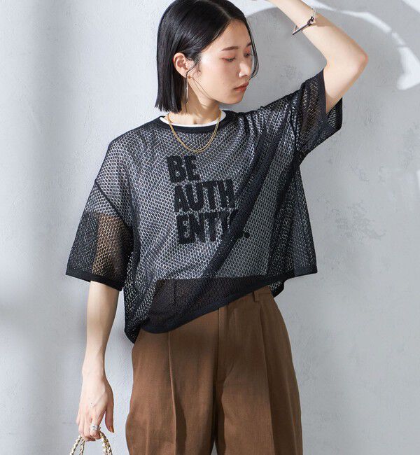 SHIPS for women「〈手洗い可能〉メッシュ編 半袖 ニット プルオーバー」|ニット・セーター|