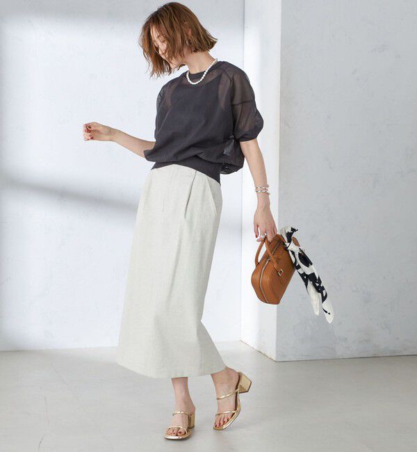 SHIPS for women「〈手洗い可能〉シアー ラメ 半袖 サマー ニット」|ニット・セーター|