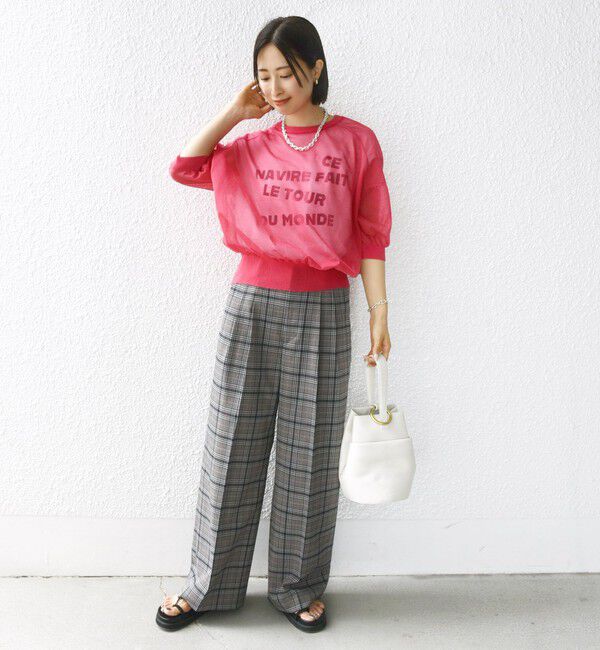 SHIPS for women「〈手洗い可能〉シアー ラメ 半袖 サマー ニット」|ニット・セーター|