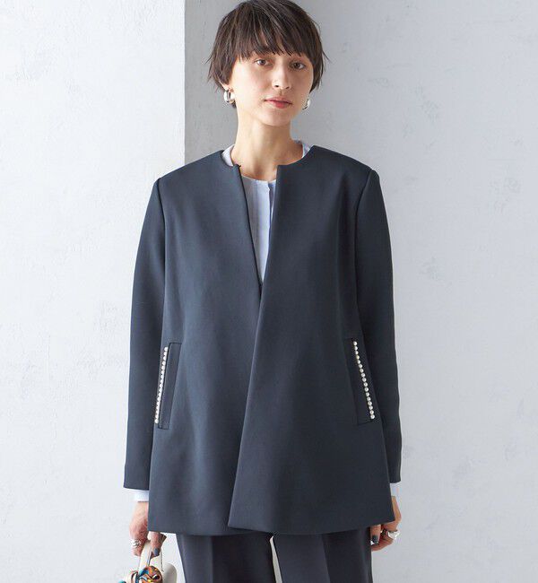 SHIPS for women「【SHIPS別注】kaene:パール モチーフ ショート コート（セレモニー対応可）」|その他|