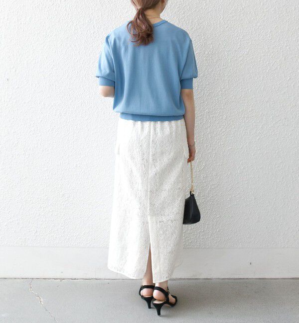 SHIPS any「《一部予約》SHIPS any:〈接触冷感/手洗い可能〉ビジュー ヘンリーネック ニット プルオーバー」|ニット・セーター|