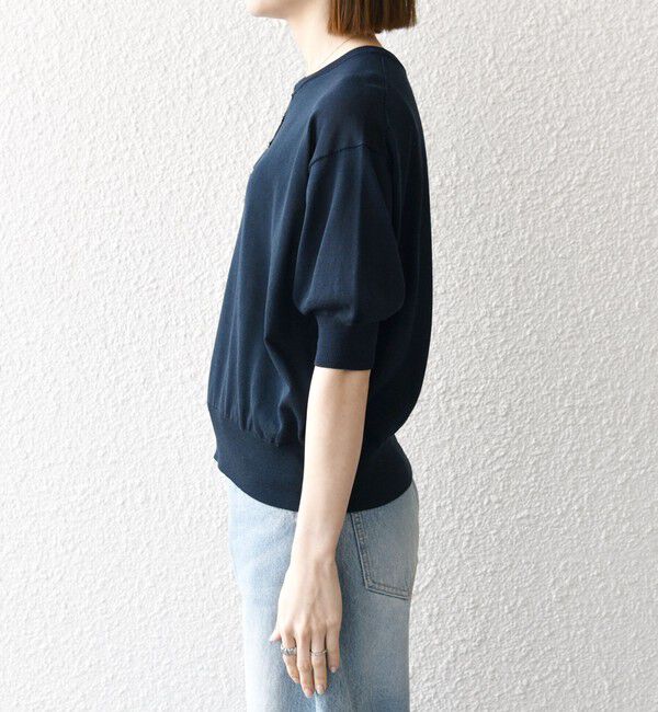 SHIPS any「《一部予約》SHIPS any:〈接触冷感/手洗い可能〉ビジュー ヘンリーネック ニット プルオーバー」|ニット・セーター|
