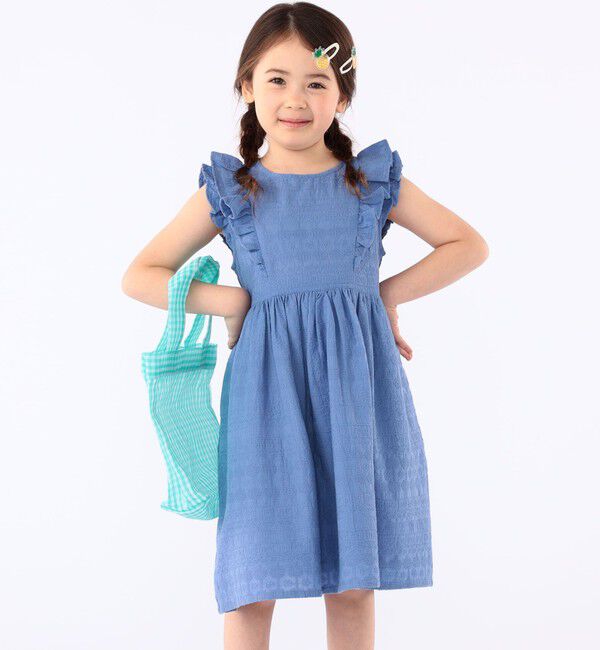 SHIPS KIDS「SHIPS KIDS:100～130cm /エンブロイダリー ワンピース」|ワンピース|ブルー系