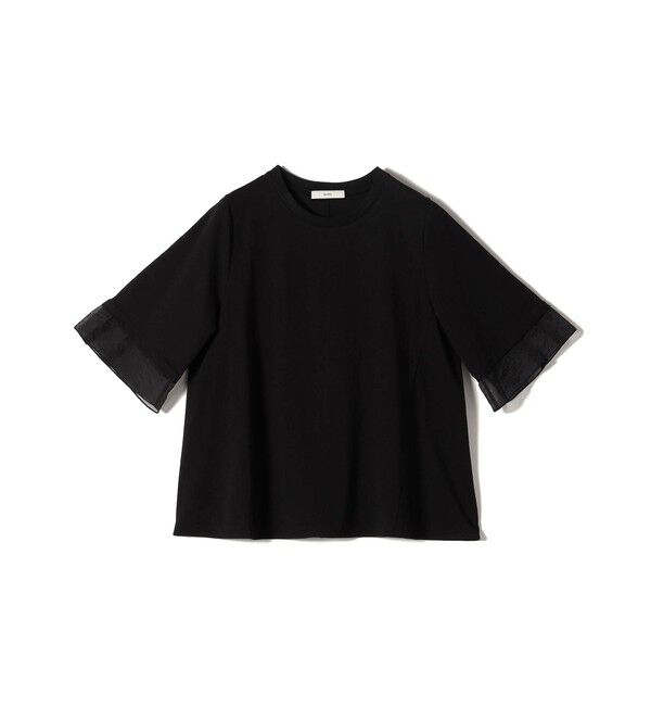 SHIPS for women「【WEB限定】〈接触冷感 / UVカット〉シアー オーガンジー コンビ プルオーバー」|Tシャツ・カットソー|