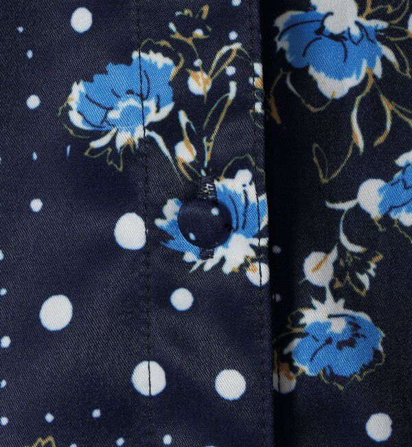 quaranciel「quaranciel:〈洗濯機可能〉ドット フラワー プリント リボンタイ シャツ」|シャツ・ブラウス|