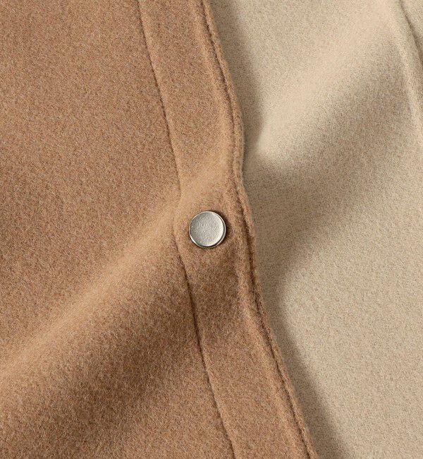 SHIPS for women「セミ 梳毛 配色 リバー ノーカラー コート」|ノーカラーコート|