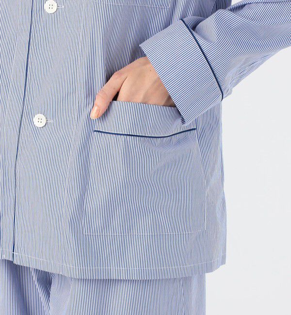 TOMORROWLAND HOME「コットンブロードストライプ パジャマ（ウィメンズ）」|ルームウェア|