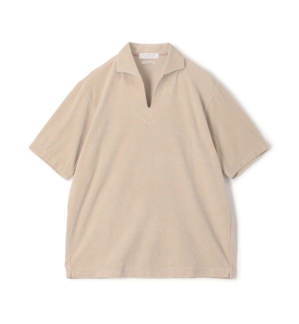 TOMORROWLAND MENS「スビンパイル スキッパーポロシャツ」|ポロシャツ|41 ライトベージュ