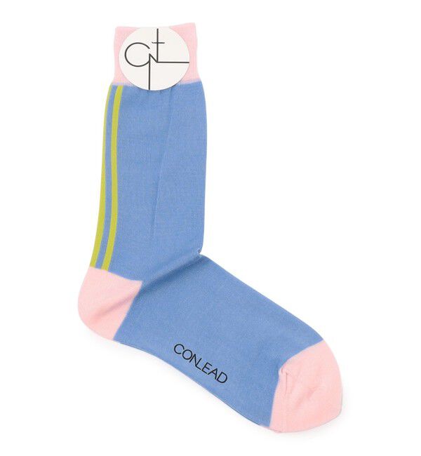 TOMORROWLAND GOODS「CONLEAD BACK LINE ソックス」|ソックス|64 ブルー系