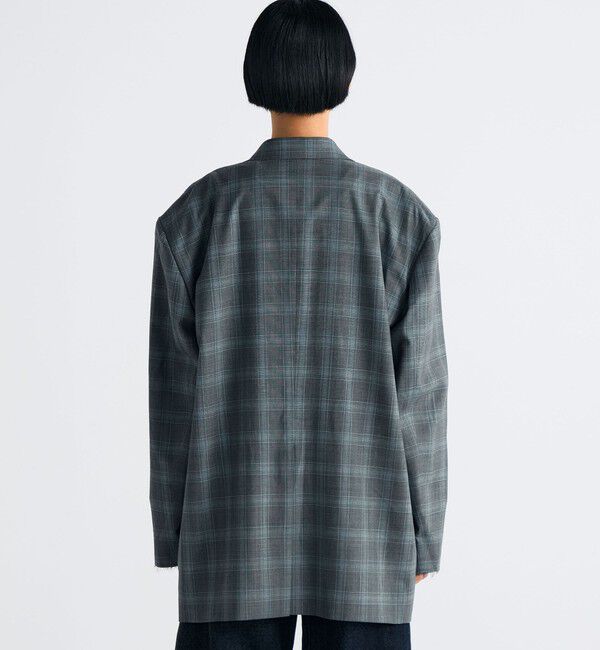Edition「Super140's ウールトロピカル チェックオーバーサイズドジャケット」|テーラードジャケット|