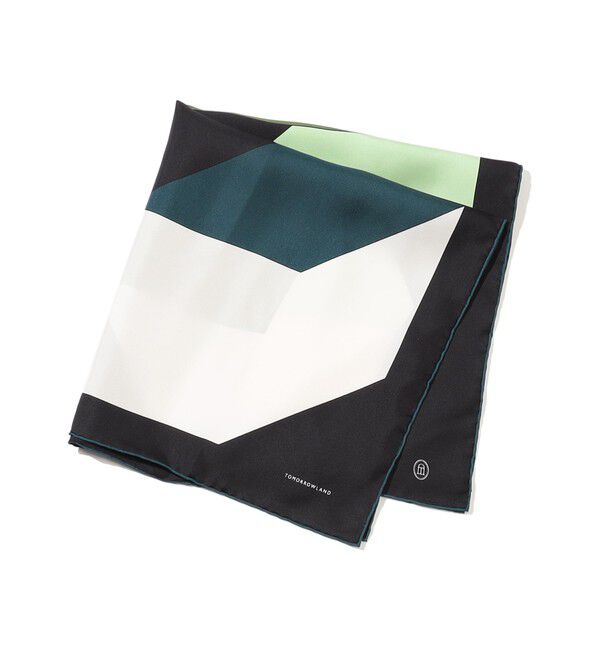 TOMORROWLAND GOODS「Atelier TOMORROWLAND CUBE シルクスカーフ」|バンダナ・スカーフ|54 グリーン系