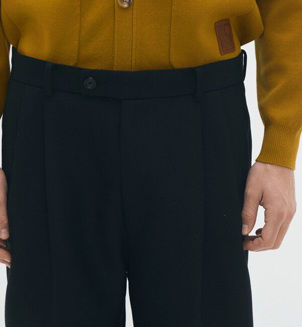 CABaN「ウールダブルクロス 2タックワイドテーパードパンツ」|チノ|