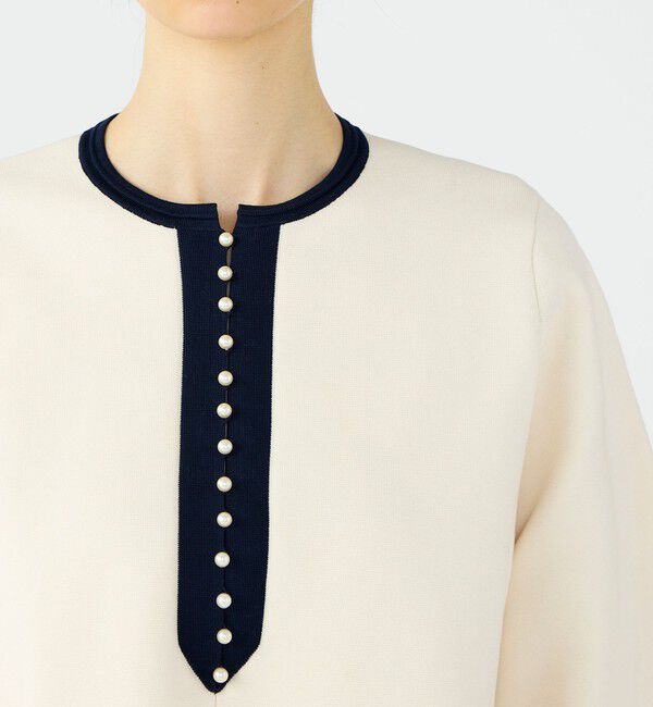 Ballsey「パールコンビ Aラインプルオーバー」|ニット・セーター|