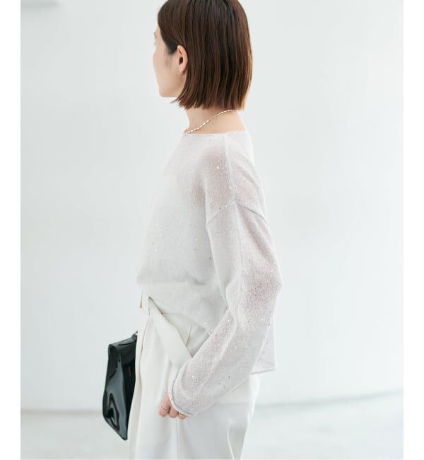 IENA「ウォッシャブル スパークルコットンプルオーバー」|ニット・セーター|