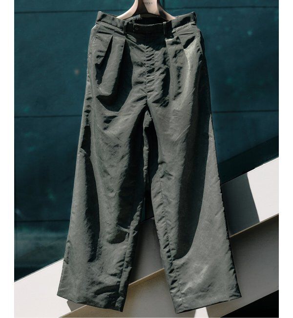 EDIFICE「m&rsquo;s braque(エムズ ブラック) for BOUCLE バイオエイジングタックワイドハ」|スラックス|カーキ