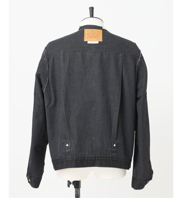 EDIFICE「《再入荷》Levi&rsquo;s(リーバイス) 別注 Type 1 Trucker Jacket BLACK "COLLARLESS"」|デニムジャケット|