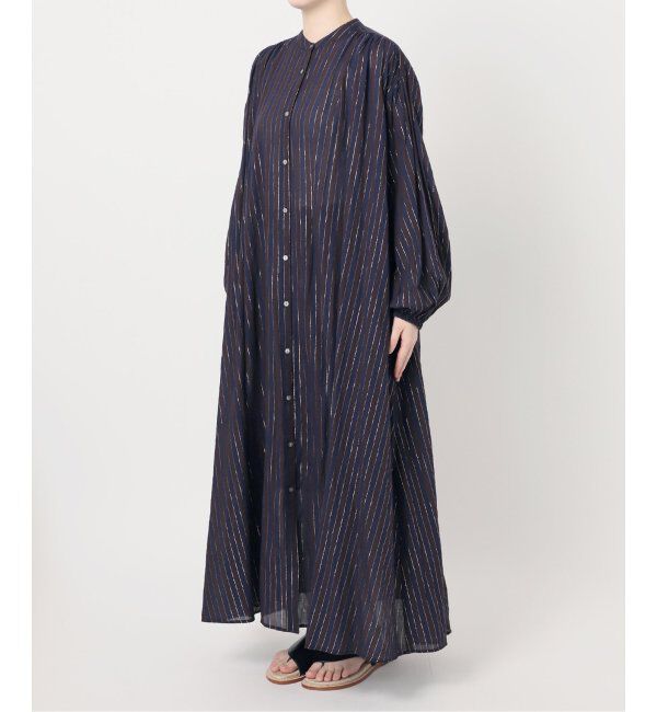 Spick and Span「HYU ストライプギャザーシャツワンピース」|ワンピース|