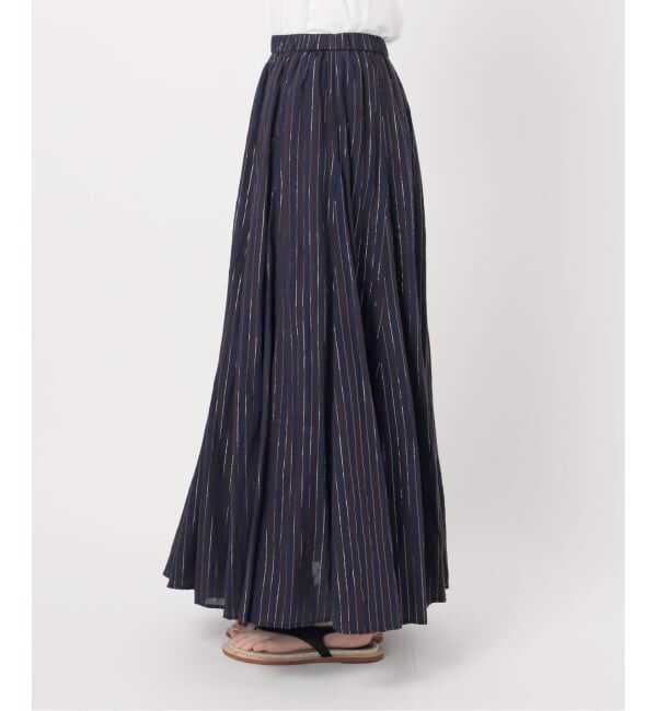 Spick and Span「《WEB限定 / 追加2予約》HYUストライプギャザーフレアスカート」|スカート|