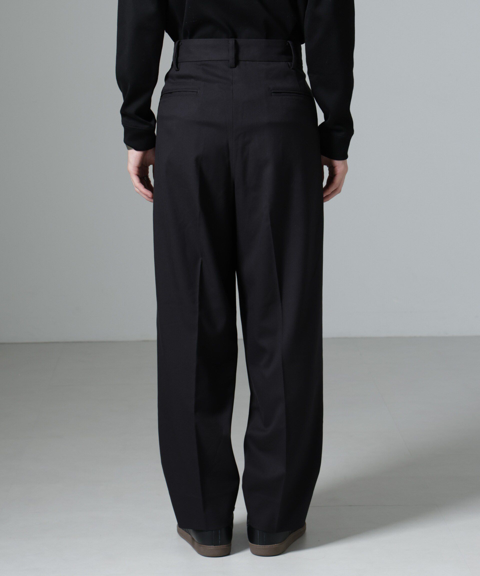 nano･universe「微起毛ワイドテーパードパンツ」|チノ|