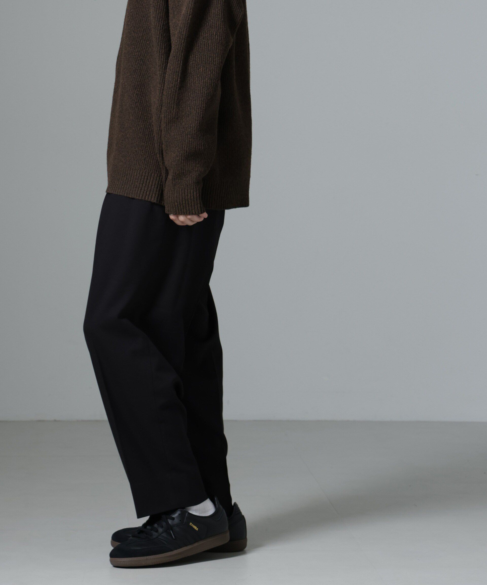 nano･universe「微起毛ワイドテーパードパンツ」|チノ|