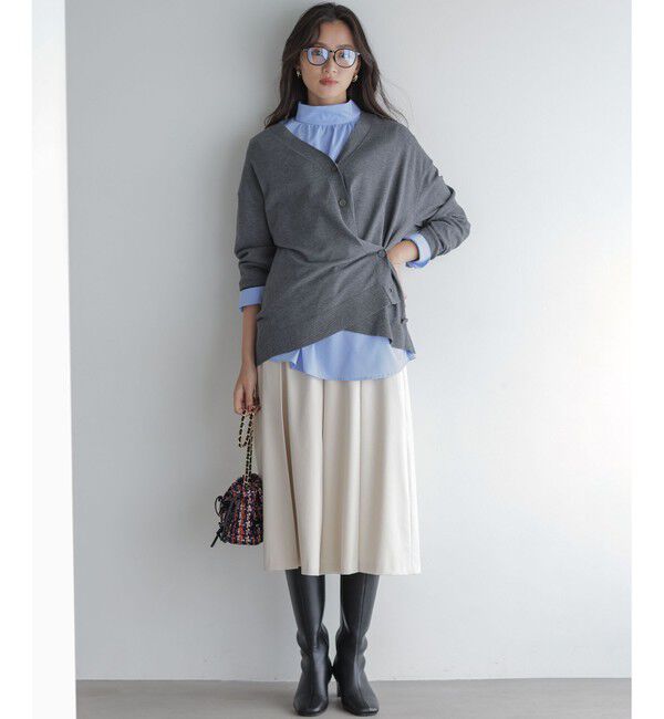 組曲「【加藤ローサさん着用 / 2WAY】スムースストレッチカシュクール カーディガン」|カーディガン|