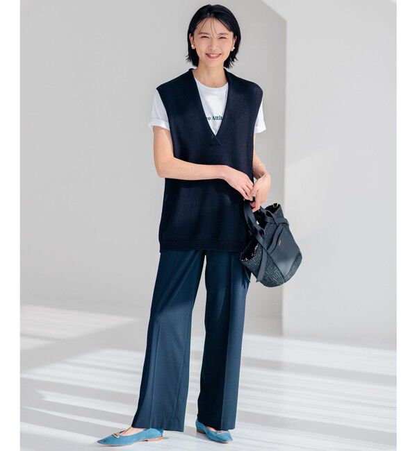 23区「【洗える】クリアストレッチ ワイドパンツ」|その他|