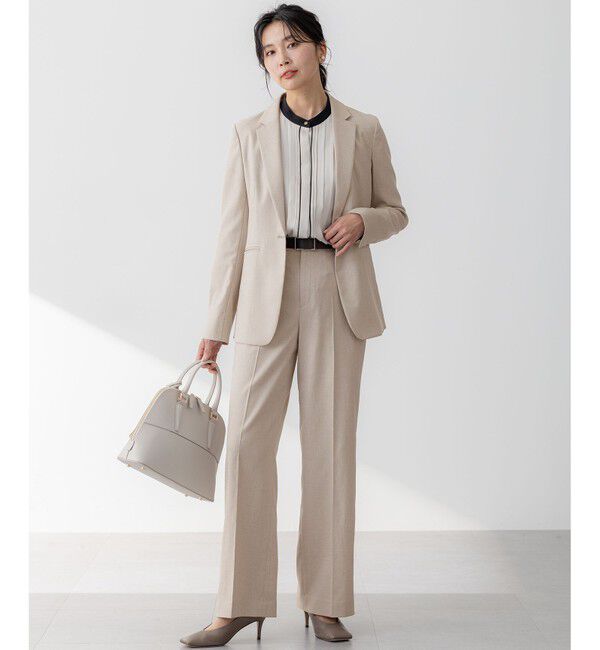 23区「【セットアップ対応/防シワ性/洗える】アイアスマットストレッチ セミワイド パンツ」|その他|