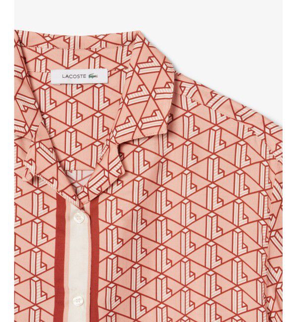 LACOSTE「ウィメンズオープンカラーモノグラムシャツ」|シャツ・ブラウス|