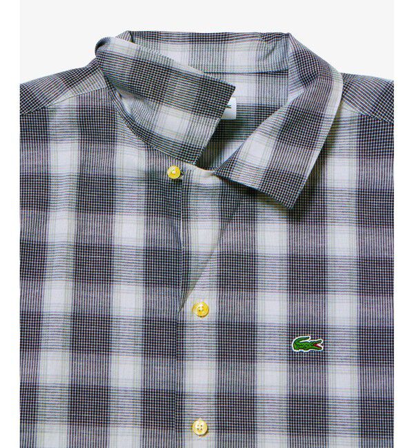 LACOSTE「リネンブレンドオープンカラーオンブレチェックシャツ」|シャツ・ブラウス|
