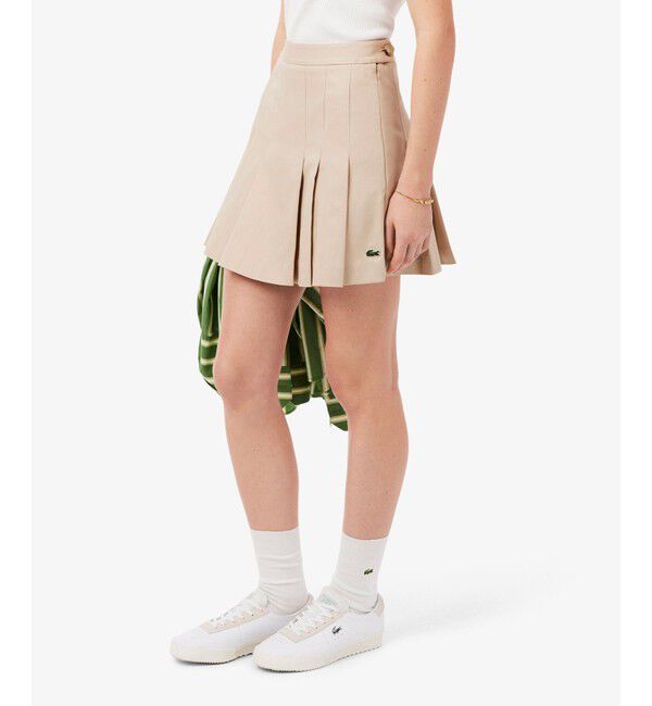 LACOSTE「ストレッチコットンプリーツスカート」|スカート|ライトベージュ