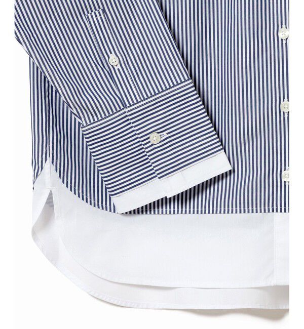 LACOSTE「レイヤード風デザイン ストライプシャツ」|シャツ・ブラウス|