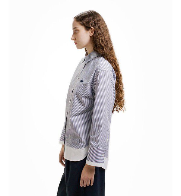 LACOSTE「レイヤード風デザイン ストライプシャツ」|シャツ・ブラウス|