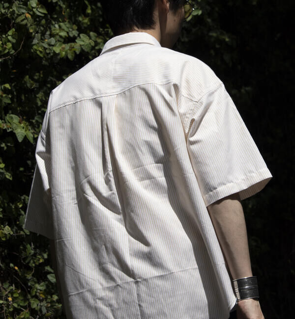 GLOSTER「【GLOSTER/グロスター】オーバーサイズ オックスボタンダウン ストライプシャツ 半袖」|シャツ・ブラウス|