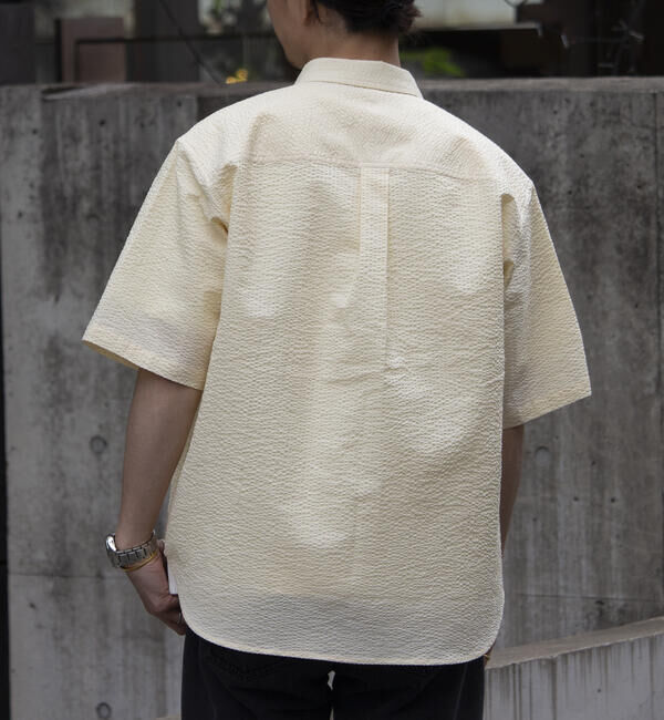 GLOSTER「【GLOSTER/グロスター】シアサッカー ボタンダウン半袖シャツ」|シャツ・ブラウス|