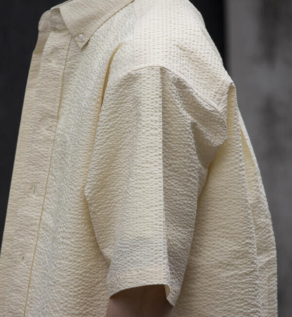 GLOSTER「【GLOSTER/グロスター】シアサッカー ボタンダウン半袖シャツ」|シャツ・ブラウス|