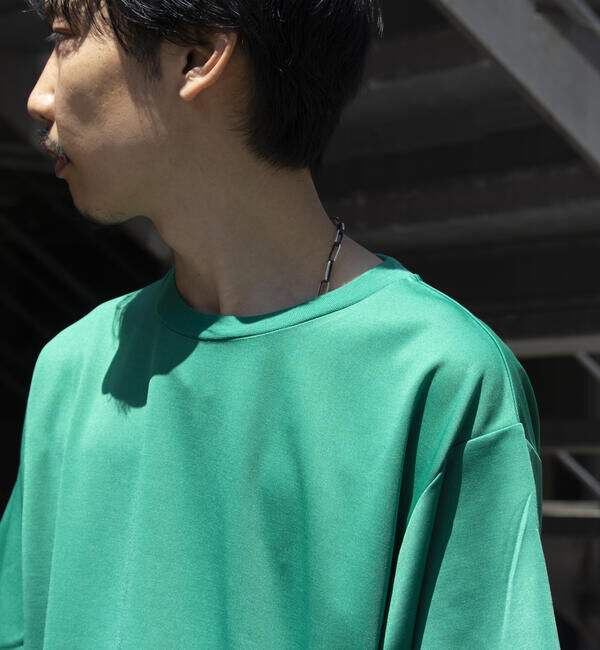 GLOSTER「【GLOSTER/グロスター】ポンチオーバーサイズ クルーネックTシャツ サイドスリット」|Tシャツ・カットソー|