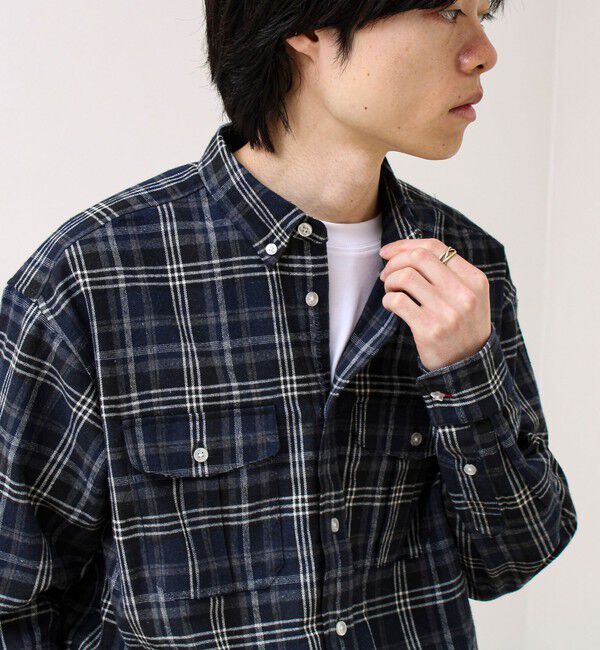 GLOSTER「【BOY ASTLAD刺繍】 フラップポケット ボタンダウンネルシャツ」|シャツ・ブラウス|