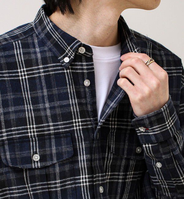 GLOSTER「【BOY ASTLAD刺繍】 フラップポケット ボタンダウンネルシャツ」|シャツ・ブラウス|