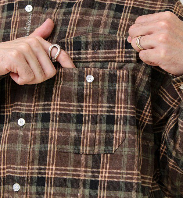 GLOSTER「【BOY ASTLAD刺繍】 フラップポケット ボタンダウンネルシャツ」|シャツ・ブラウス|