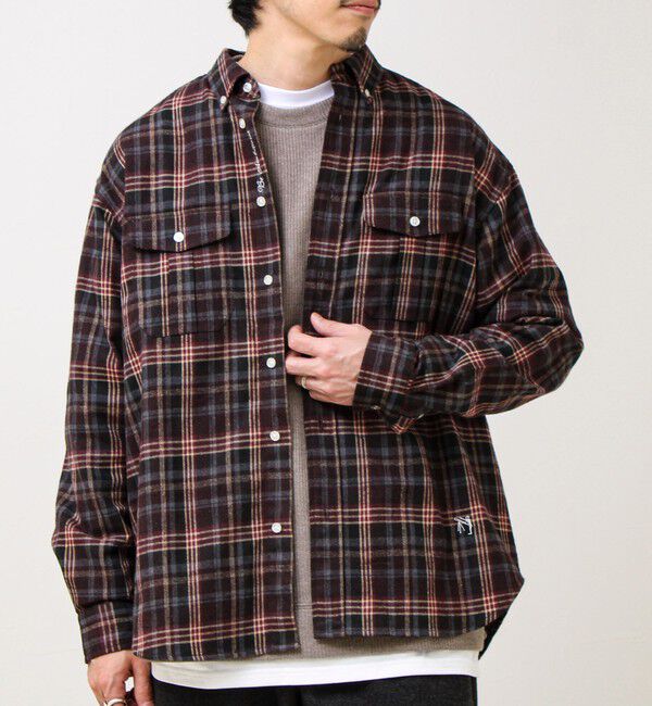 GLOSTER「【BOY ASTLAD刺繍】 フラップポケット ボタンダウンネルシャツ」|シャツ・ブラウス|