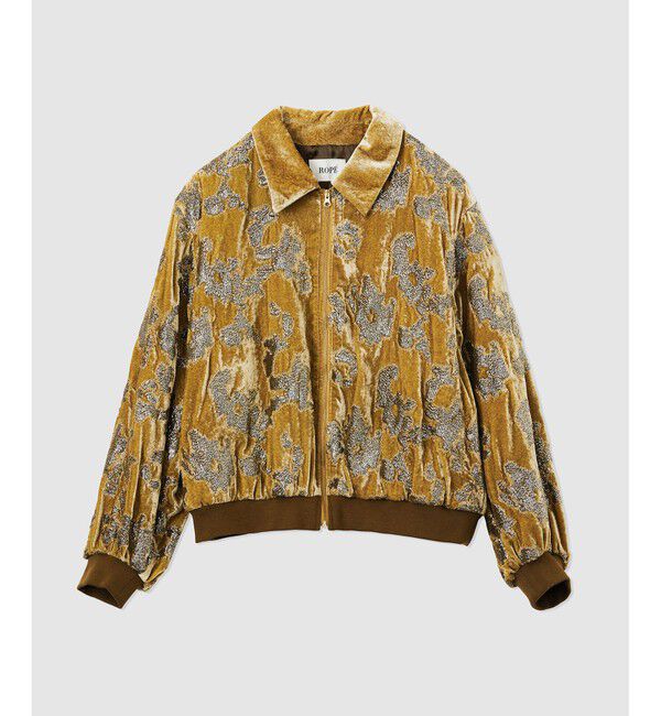 ROPE「スパンコールベロアジップアップブルゾン」|ブルゾン・スタジャン|